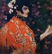 Alexander Yakovlevich GOLOVIN The Woman of spanish had on a shawl red painting